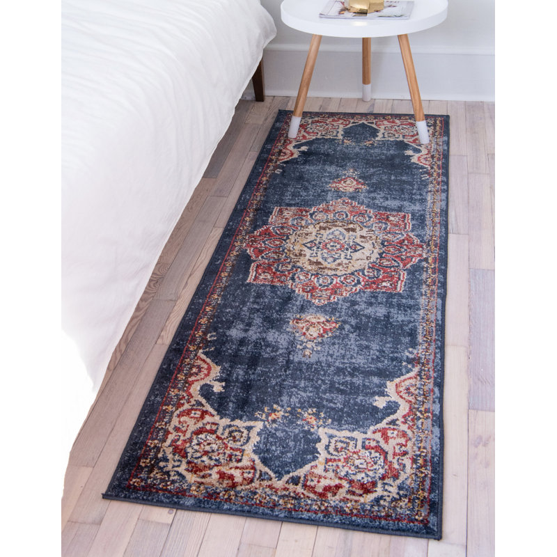 Mercury Row Dulin Oriental Navy Blue Area Rug & Reviews Wayfair.ca